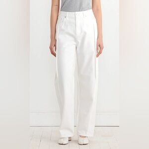 TIBI SPRING TUCK JEAN IN WHITE SIZE 27